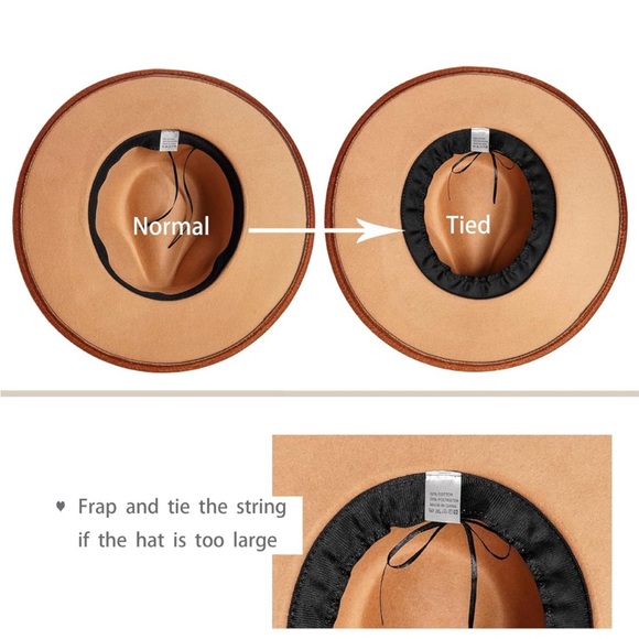 Women’s ombré tan and brown fedora with buckle NWT size Medium - Picture 6 of 9